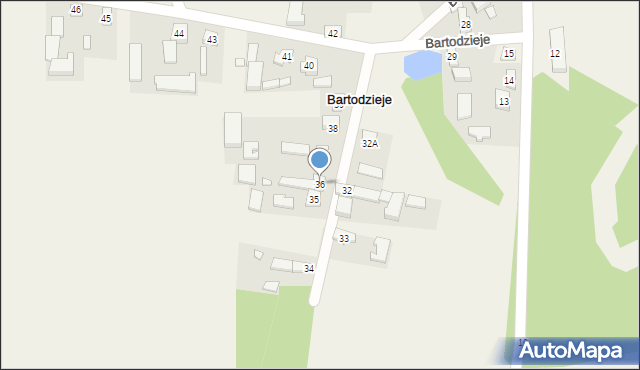 Bartodzieje, Bartodzieje, 36, mapa Bartodzieje