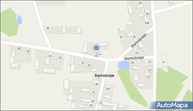 Bartodzieje, Bartodzieje, 42, mapa Bartodzieje