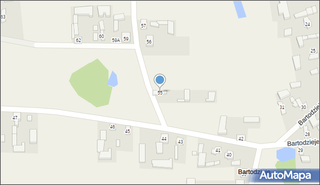 Bartodzieje, Bartodzieje, 55, mapa Bartodzieje