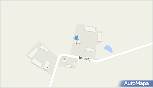 Bartołdy, Bartołdy, 9, mapa Bartołdy