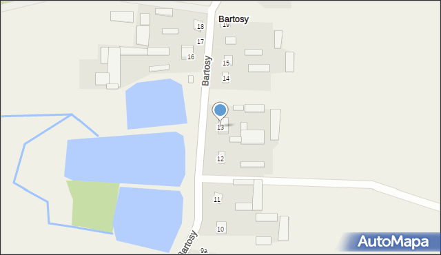 Bartosy, Bartosy, 13, mapa Bartosy