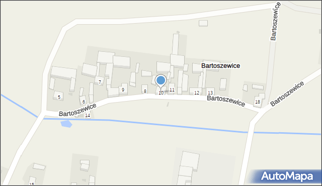 Bartoszewice, Bartoszewice, 10, mapa Bartoszewice