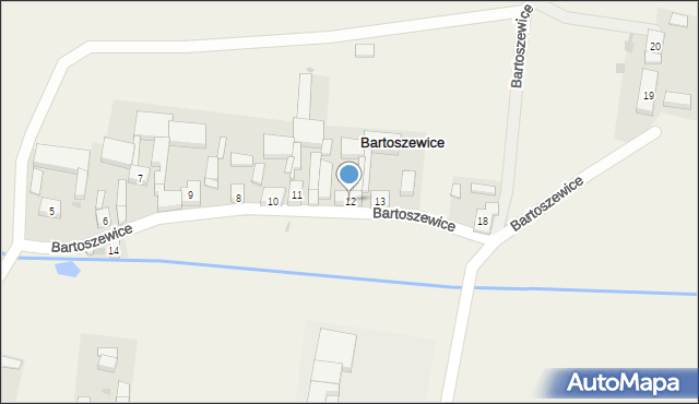 Bartoszewice, Bartoszewice, 12, mapa Bartoszewice