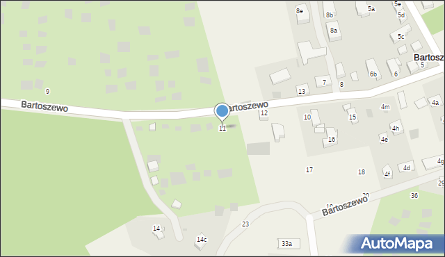 Bartoszewo, Bartoszewo, 11, mapa Bartoszewo