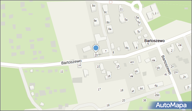 Bartoszewo, Bartoszewo, 13, mapa Bartoszewo