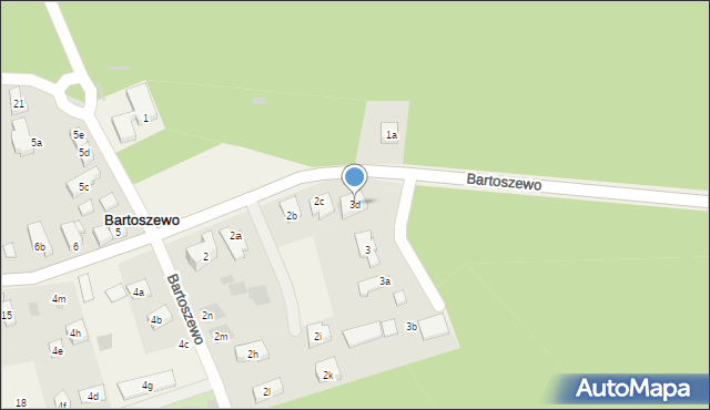 Bartoszewo, Bartoszewo, 3d, mapa Bartoszewo