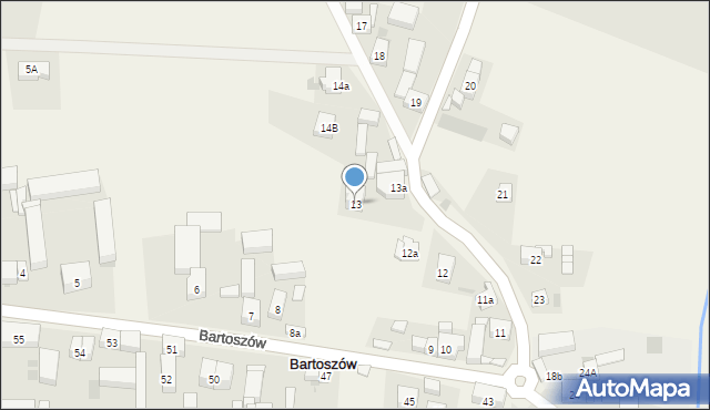 Bartoszów, Bartoszów, 13, mapa Bartoszów