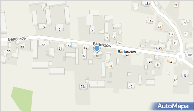 Bartoszów, Bartoszów, 50, mapa Bartoszów