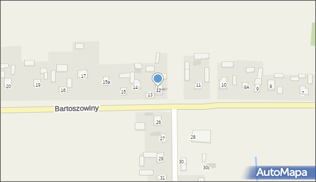 Bartoszowiny, Bartoszowiny, 12, mapa Bartoszowiny