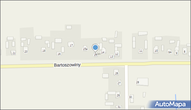 Bartoszowiny, Bartoszowiny, 15, mapa Bartoszowiny