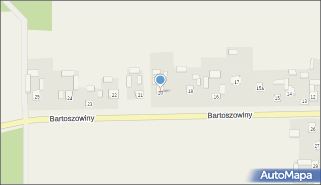 Bartoszowiny, Bartoszowiny, 20, mapa Bartoszowiny