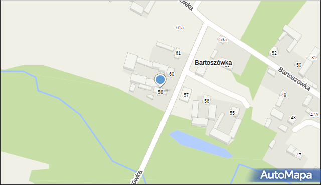Bartoszówka, Bartoszówka, 58, mapa Bartoszówka