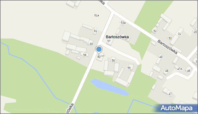 Bartoszówka, Bartoszówka, 62, mapa Bartoszówka