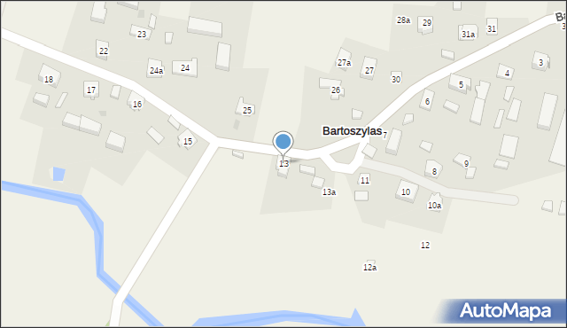 Bartoszylas, Bartoszylas, 13, mapa Bartoszylas