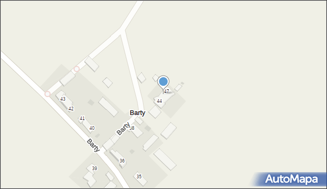 Barty, Barty, 46, mapa Barty