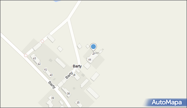 Barty, Barty, 47, mapa Barty