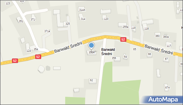 Barwałd Średni, Barwałd Średni, 356A, mapa Barwałd Średni