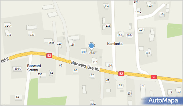 Barwałd Średni, Barwałd Średni, 360a, mapa Barwałd Średni