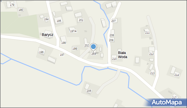 Barycz, Barycz, 203, mapa Barycz