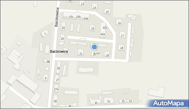 Barzkowice, Barzkowice, 20, mapa Barzkowice