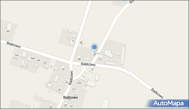 Batkowo, Batkowo, 10, mapa Batkowo