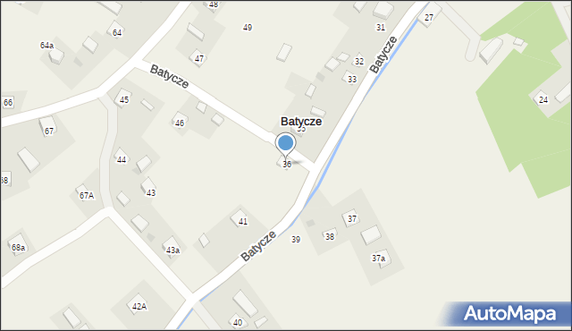 Batycze, Batycze, 36, mapa Batycze