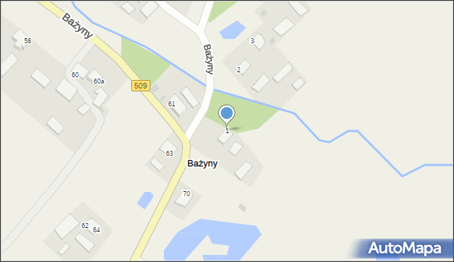 Bażyny, Bażyny, 1, mapa Bażyny