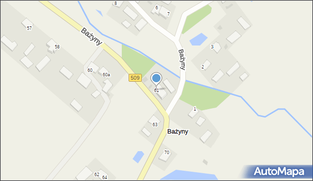 Bażyny, Bażyny, 61, mapa Bażyny