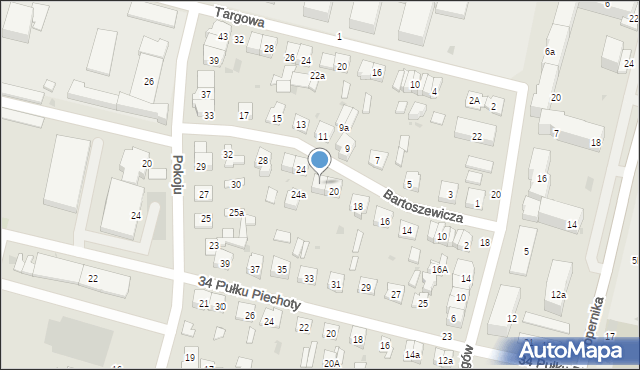 Biała Podlaska, Bartoszewicza Joachima, 22, mapa Białej Podlaskiej