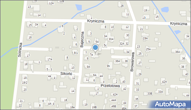 Białystok, Bajeczna, 9/1, mapa Białegostoku