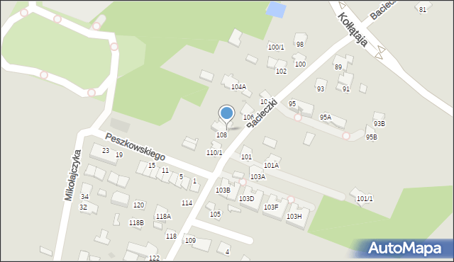 Białystok, Bacieczki, 108/1, mapa Białegostoku