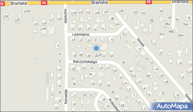 Bielsk Podlaski, Baczyńskiego Krzysztofa Kamila, 24, mapa Bielsk Podlaski