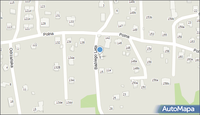 Bielsko-Biała, Babiego Lata, 5, mapa Bielsko-Białej