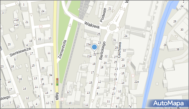 Bielsko-Biała, Barlickiego Norberta, 21, mapa Bielsko-Białej