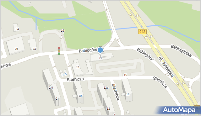 Bielsko-Biała, Babiogórska, 11, mapa Bielsko-Białej