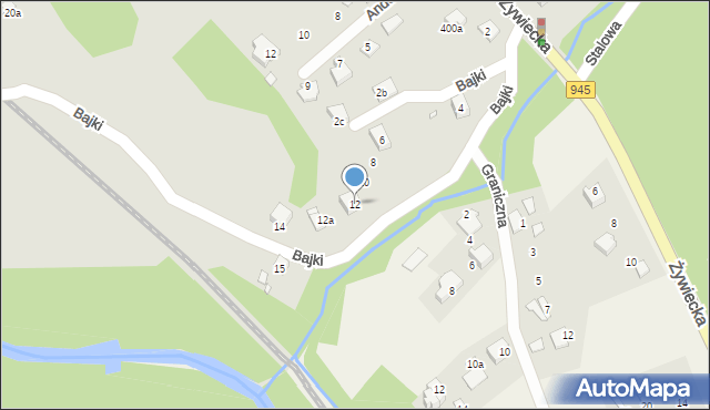 Bielsko-Biała, Bajki, 12, mapa Bielsko-Białej