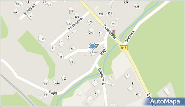 Bielsko-Biała, Bajki, 4, mapa Bielsko-Białej