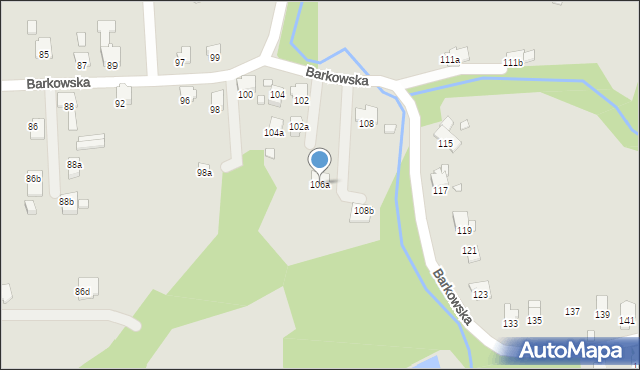 Bielsko-Biała, Barkowska, 106a, mapa Bielsko-Białej