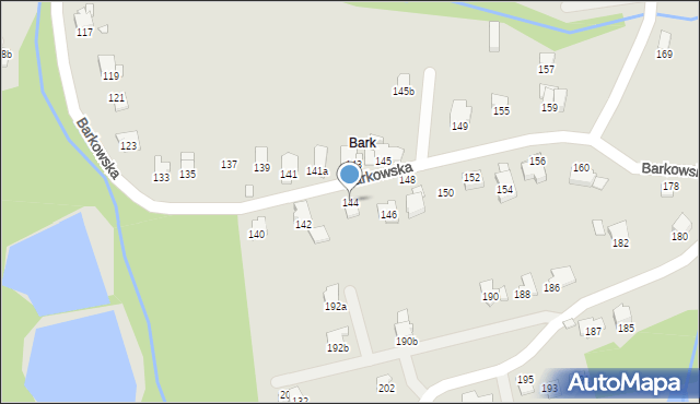 Bielsko-Biała, Barkowska, 144, mapa Bielsko-Białej