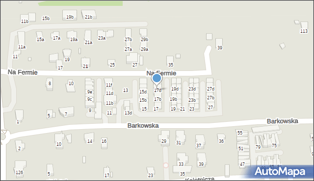 Bielsko-Biała, Barkowska, 17d, mapa Bielsko-Białej