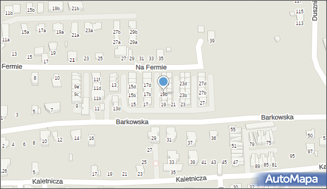 Bielsko-Biała, Barkowska, 19b, mapa Bielsko-Białej