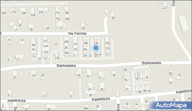 Bielsko-Biała, Barkowska, 23, mapa Bielsko-Białej