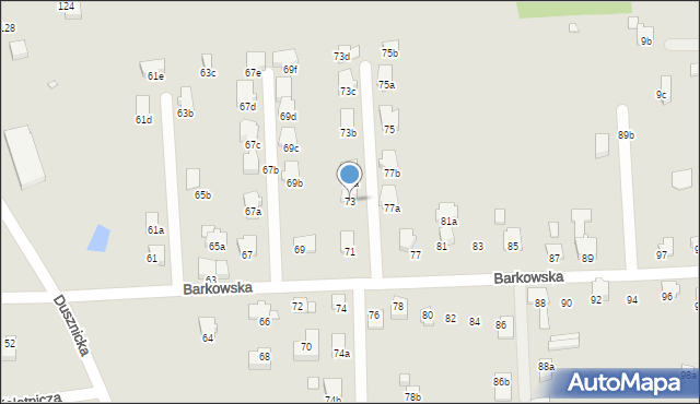 Bielsko-Biała, Barkowska, 73, mapa Bielsko-Białej
