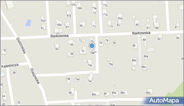 Bielsko-Biała, Barkowska, 74a, mapa Bielsko-Białej