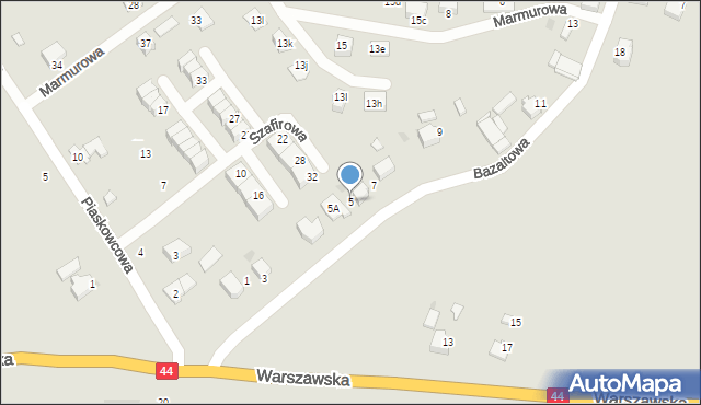 Bieruń, Bazaltowa, 5, mapa Bieruń