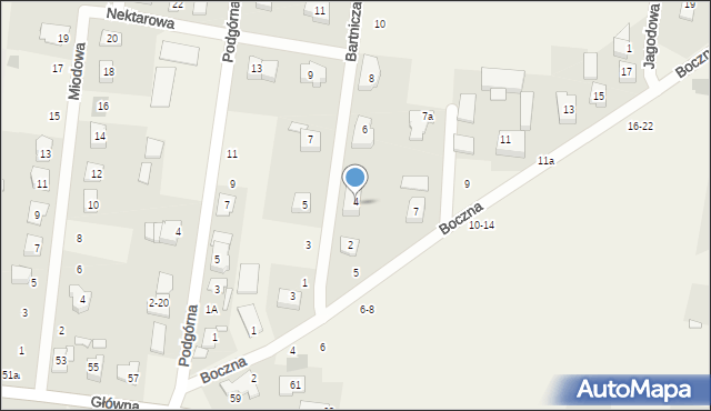 Biskupice, Bartnicza, 4, mapa Biskupice