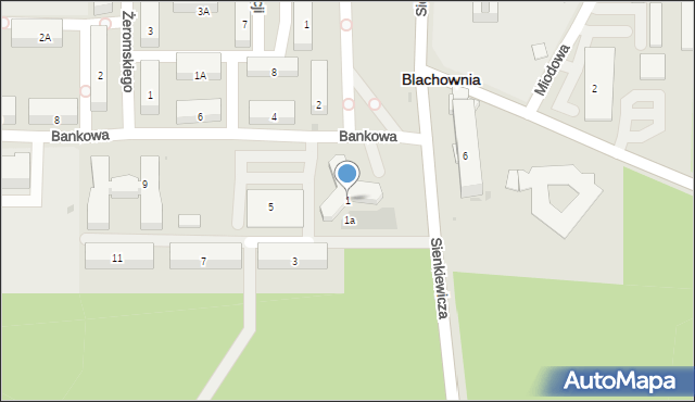 Blachownia, Bankowa, 1, mapa Blachownia