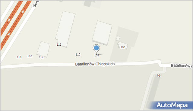Blizne Łaszczyńskiego, Batalionów Chłopskich, 108, mapa Blizne Łaszczyńskiego