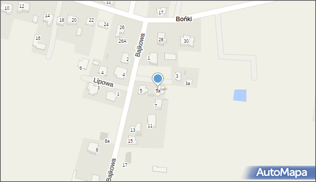 Bońki, Bajkowa, 5b, mapa Bońki