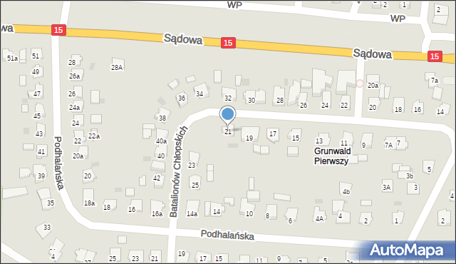 Brodnica, Batalionów Chłopskich, 21, mapa Brodnica